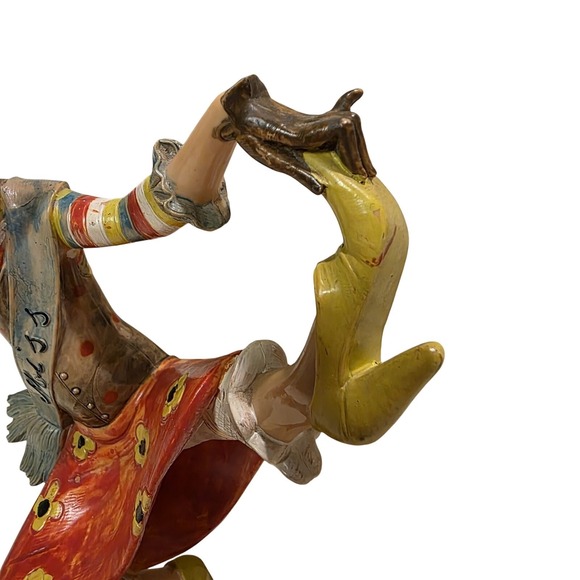 Vintage Depose Clown Figurine "Miss" Dancing Girl #948 Carrara Marble Base - Picture 3 of 9